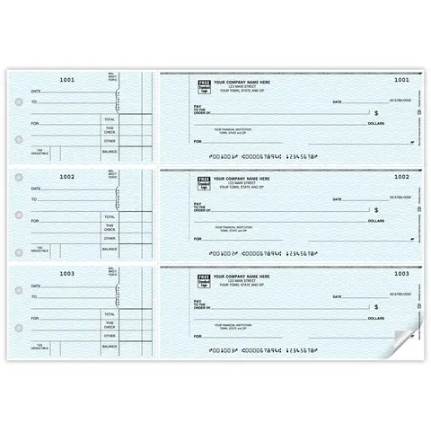 Custom 3-To-A-Page Business Checks - Counter Signature