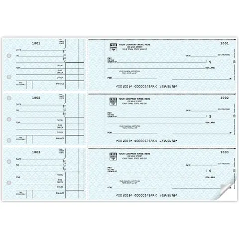 Custom 3-To-A-Page Business Checks - Counter Signature