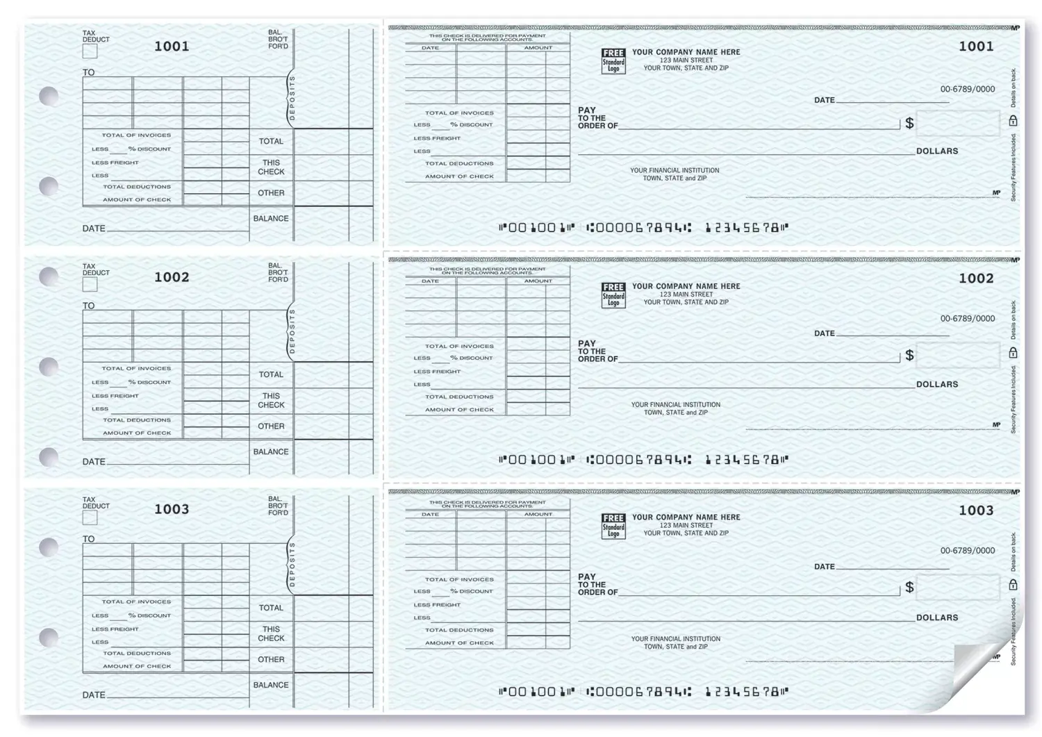Custom 3-To-A-Page Checks with Voucher Stub
