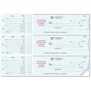Custom 3-To-A-Page Checks with Choice of Voucher