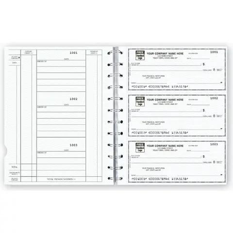 Custom 3-Per-Page Checks for 12 Ring Binders - Newport