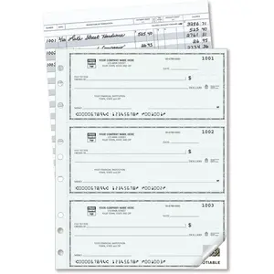 Duplicate 3-Per-Page Checks with Registers, Custom Printed