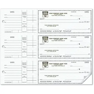 Custom 3-Per-Page Business Checks with Large Side Stub