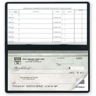 Compact Duplicate Business Checks, Green Marble Design