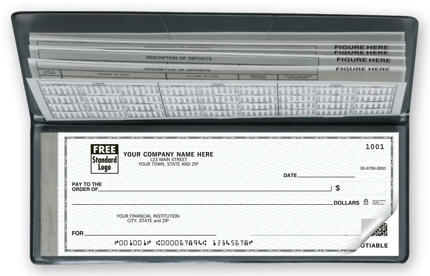 Custom Business Size Portable Checks Printed with Your Logo