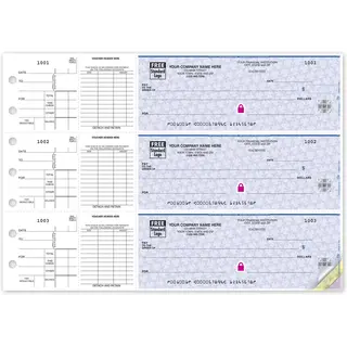 Custom 3-Per-Page Voucher Checks, High Security