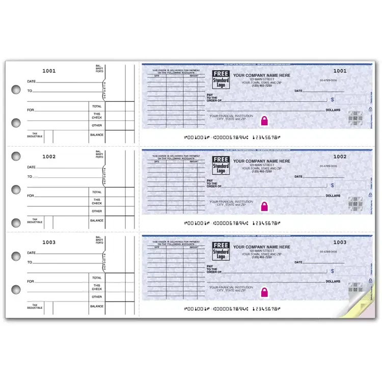 High Security 3-To-A-Page Checks with Voucher Choice