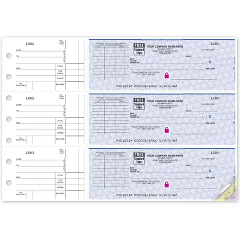 High Security 3-To-A-Page Checks with Voucher Choice