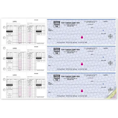 Highly Secure 3-To-A-Page Payroll Checks with Deductions Stubs