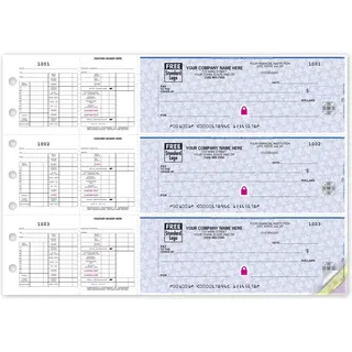 High Security 3-To-A-Page Hourly Payroll Checks - Hologram