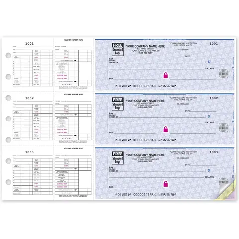 High Security 3-To-A-Page Hourly Payroll Checks - Hologram