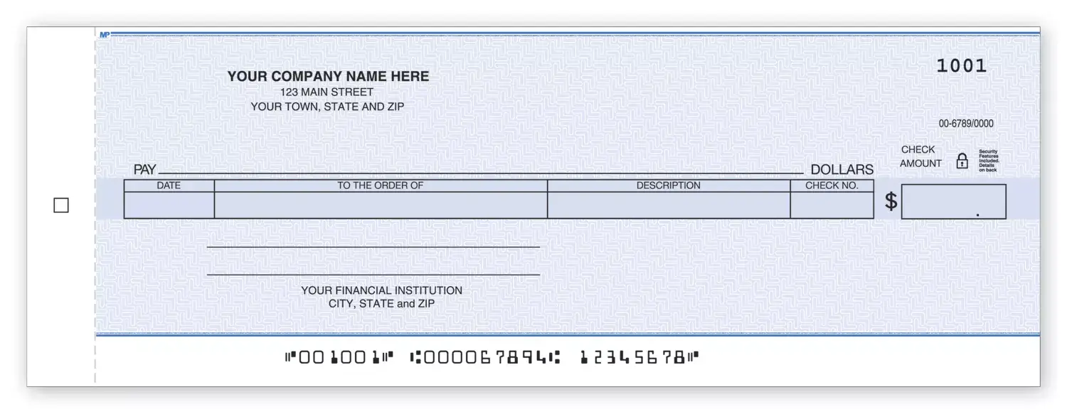 Cash Disbursement Center Checks