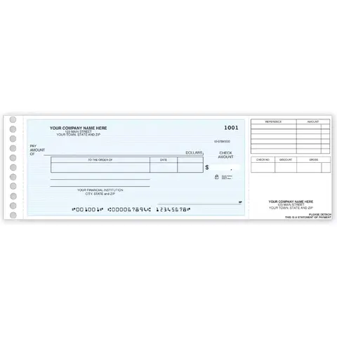 Long Stub Disbursement Checks