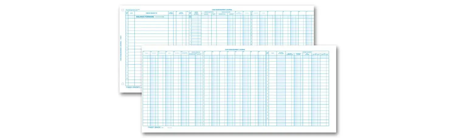116NJ - One-Write System Accounting Journals - Personal Size 