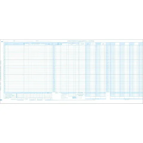150NJ - One-Write System Payroll Journals - Max Column