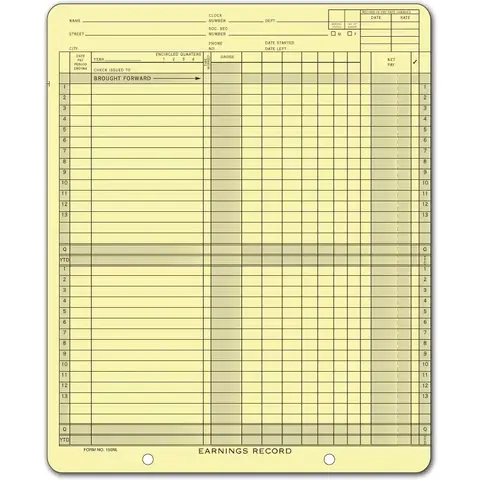 150NL - One-Write System Payroll Ledgers - Weekly