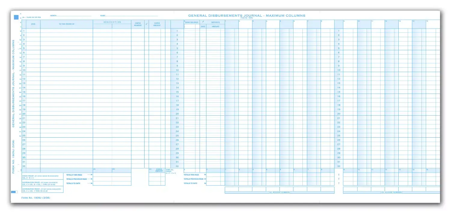 190NJ - One-Write System Accounting Journals
