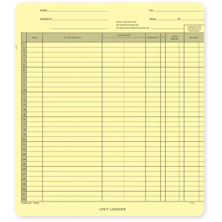 190NL - One-Write System Ledgers
