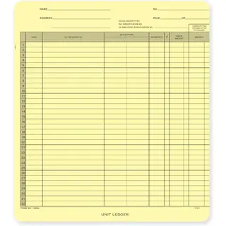 190NL - One-Write System Ledgers