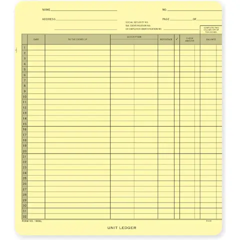 190NL - One-Write System Ledgers