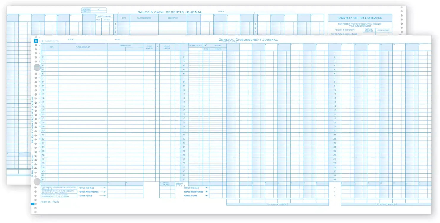 One-Write System Journals - Sales & Cash Receipt