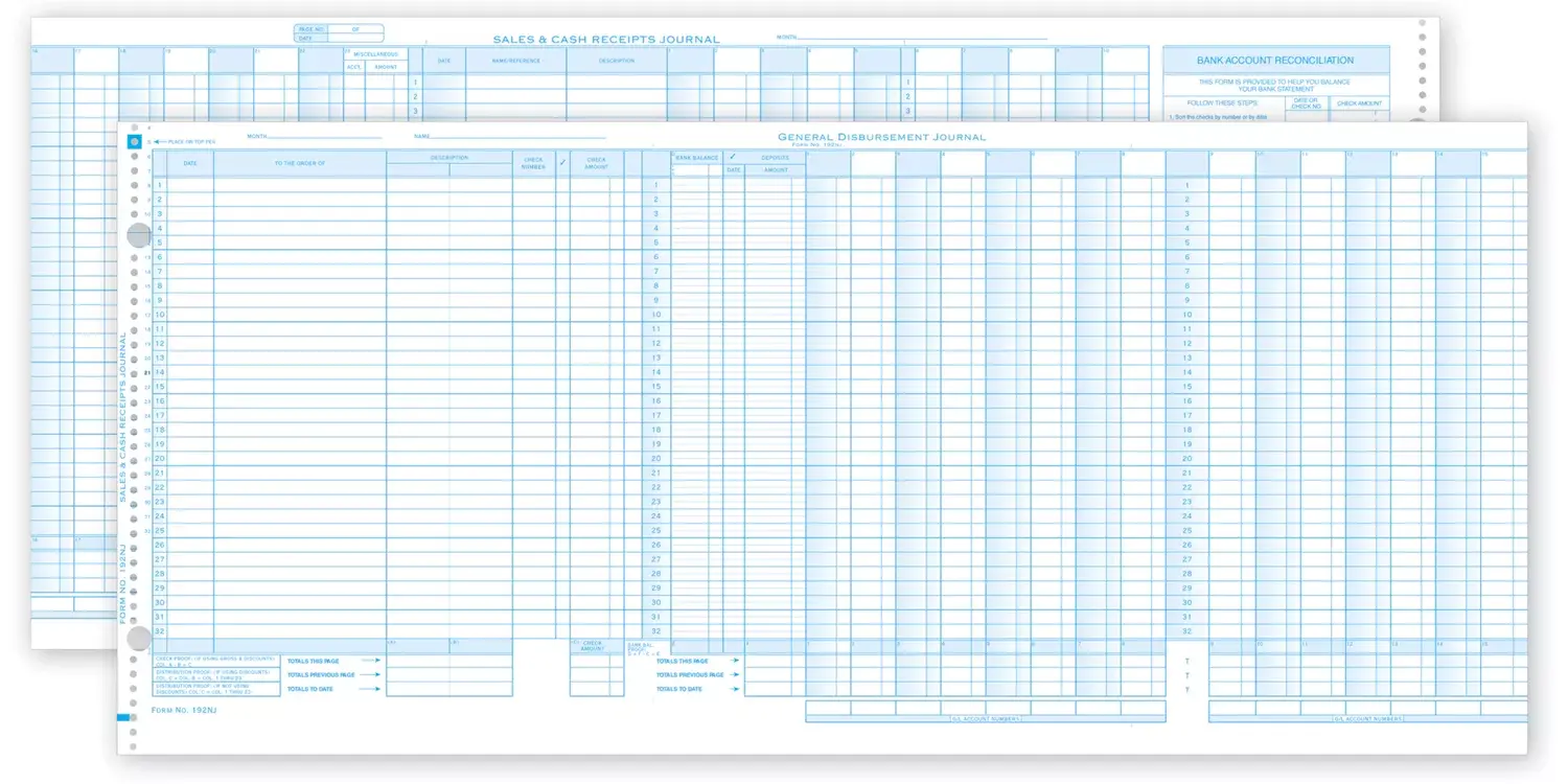 One-Write System Journals - Sales & Cash Receipt