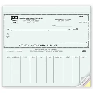 Custom Printed Voucher Checks with Placement for Showing Address Through Window Envelope 