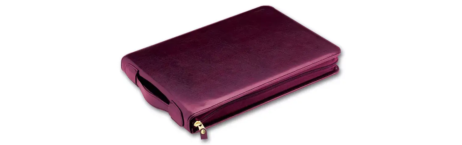 Leather check binder for 3-per-page checks