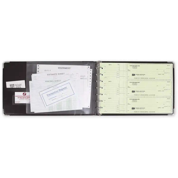 3-On-A-Page Brown Premium Vinyl 7 Ring Check Binder