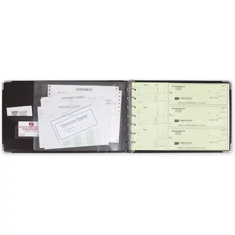 3-On-A-Page Brown Premium Vinyl 7 Ring Check Binder