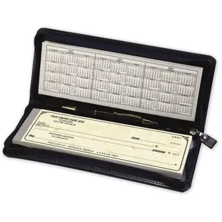 59002 - Zippered Leather Check Holder - Personal Size