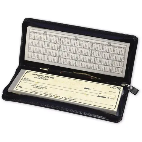 59002 - Zippered Leather Check Holder - Personal Size
