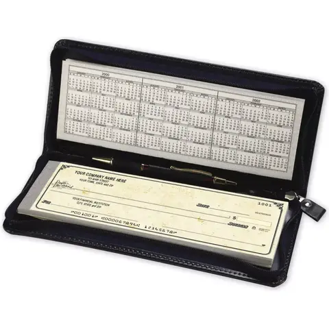 59002 - Zippered Leather Check Holder - Personal Size
