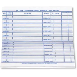 Compact business check register refills