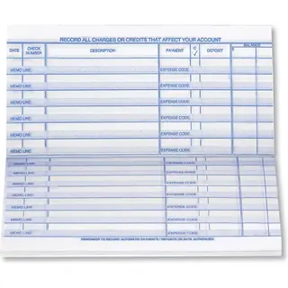 Compact business check register refills