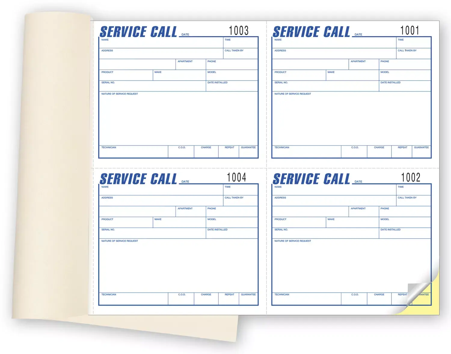 Service Call Books