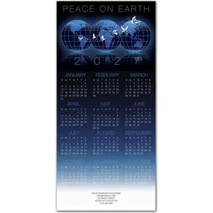 2027 Peace themed holiday calendar cards