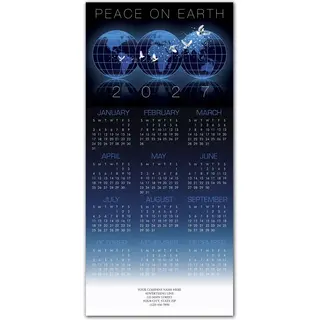 2027 Peace themed holiday calendar cards