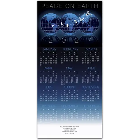 2027 Peace themed holiday calendar cards