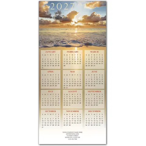 2027 holiday calendar cards for beach lovers