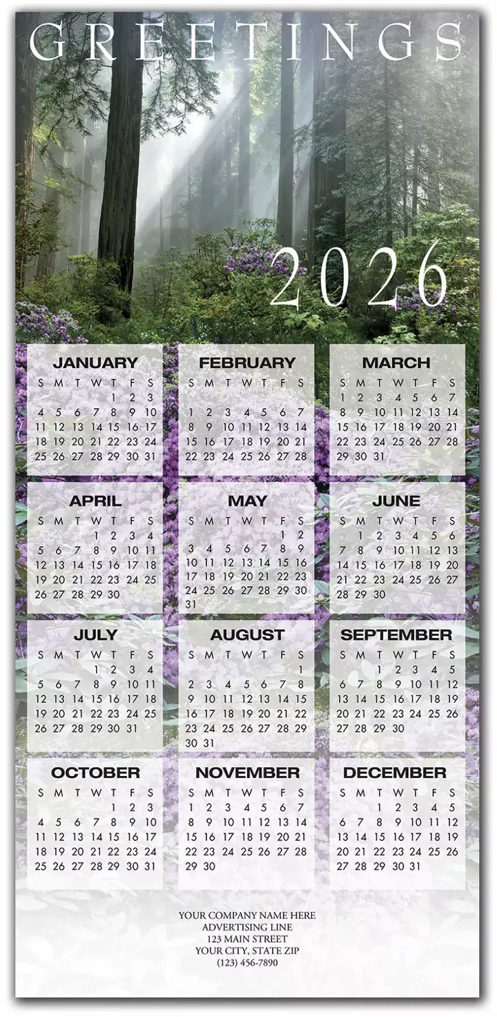 2026 holiday calendar cards for nature lovers