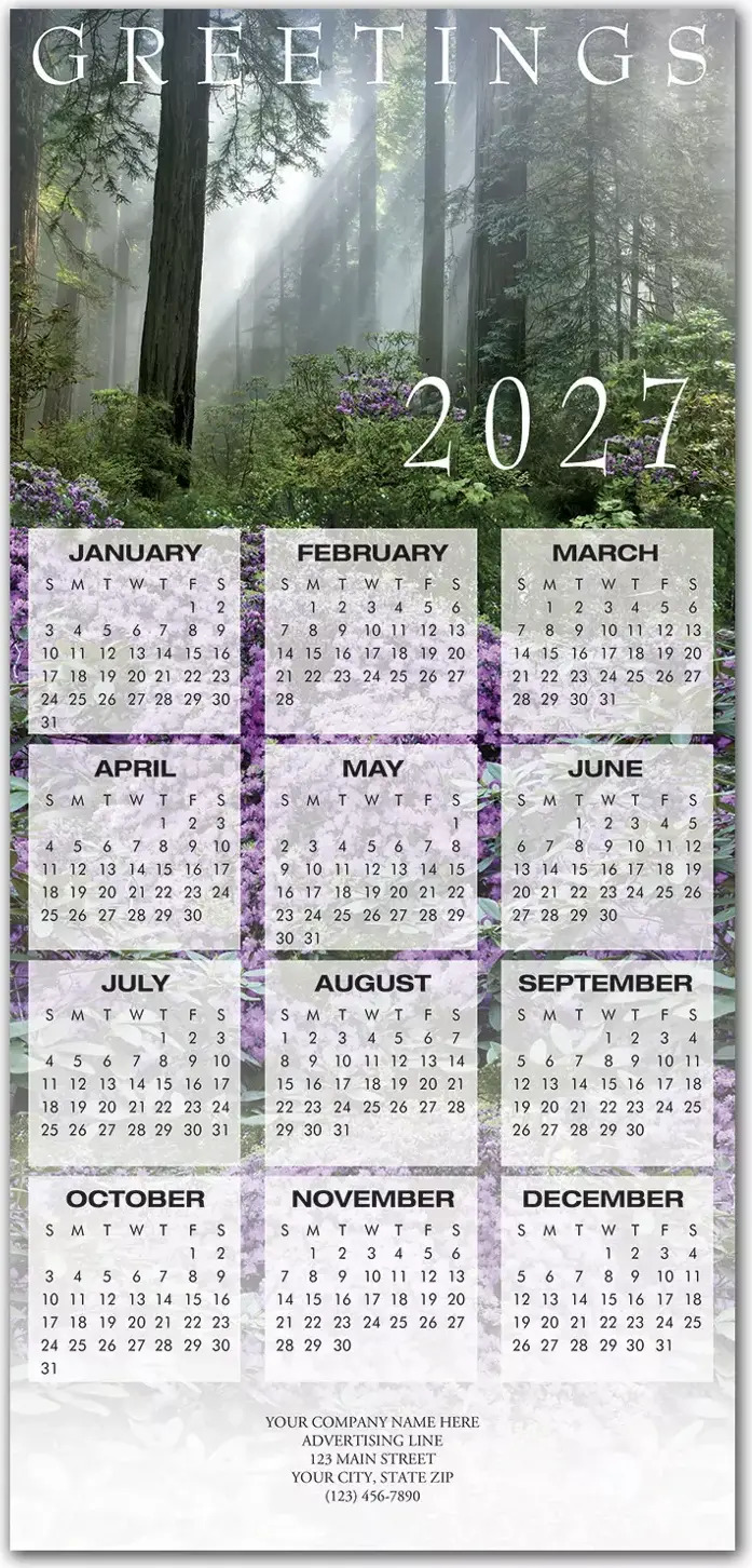 2027 holiday calendar cards for nature lovers