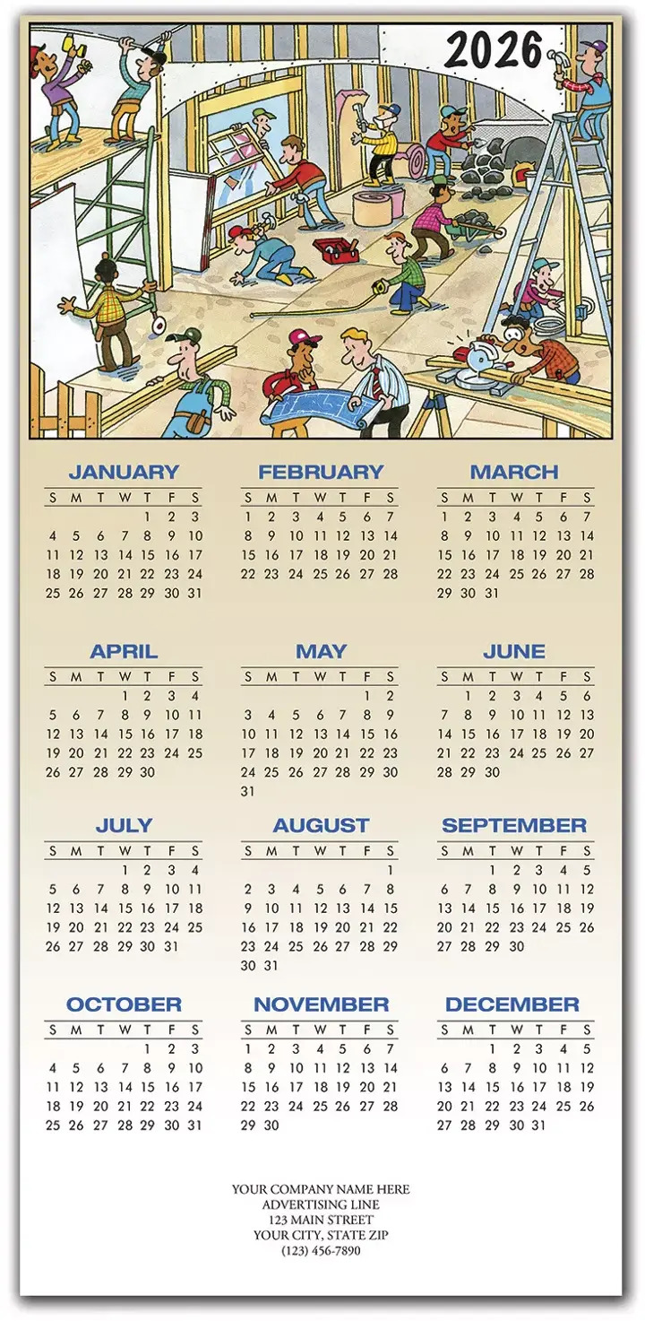 2026 holiday calendar cards for contractors