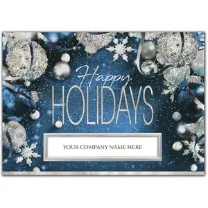 Business Holiday Cards with Die Cut Window for Company Name