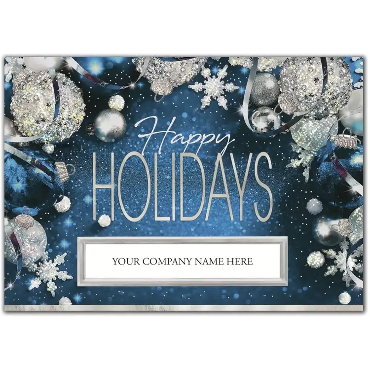 Business Holiday Cards with Die Cut Window for Company Name