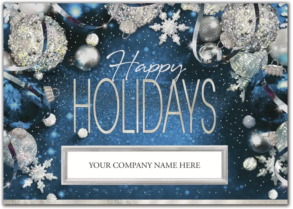 Business Holiday Cards with Die Cut Window for Company Name