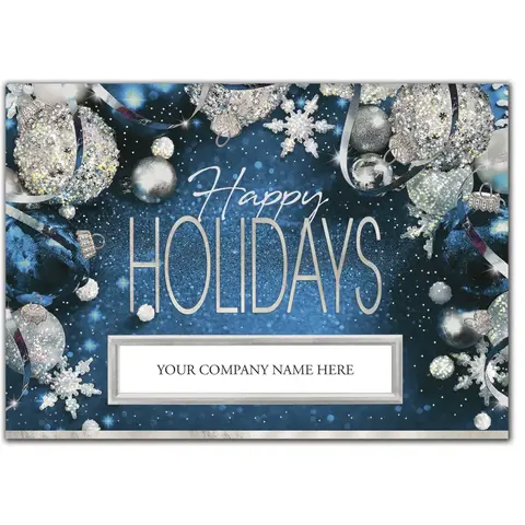 Business Holiday Cards with Die Cut Window for Company Name