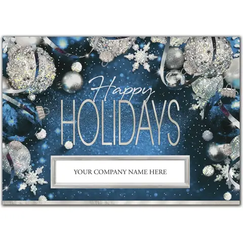 Business Holiday Cards with Die Cut Window for Company Name