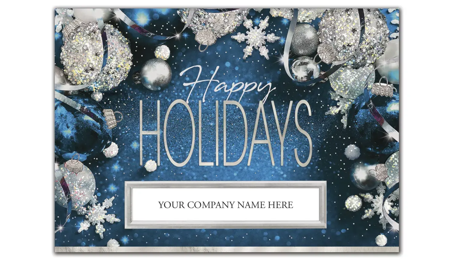 Business Holiday Cards with Die Cut Window for Company Name