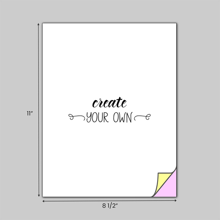 8.5 x 11 inch custom triplicate 3-part laser forms made of 24 pound bond paper